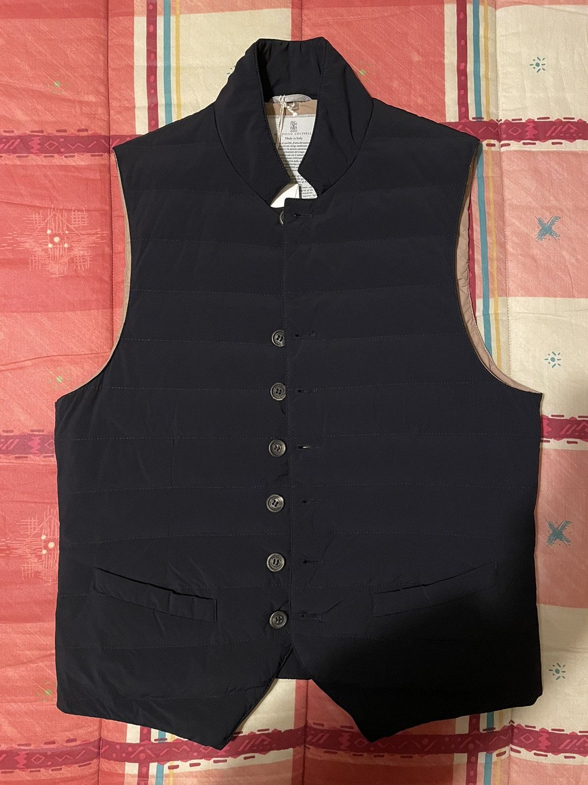 image of NWT 1.490€ Brunello Cucinelli Down Vest in Navy, Men's (Size XS)