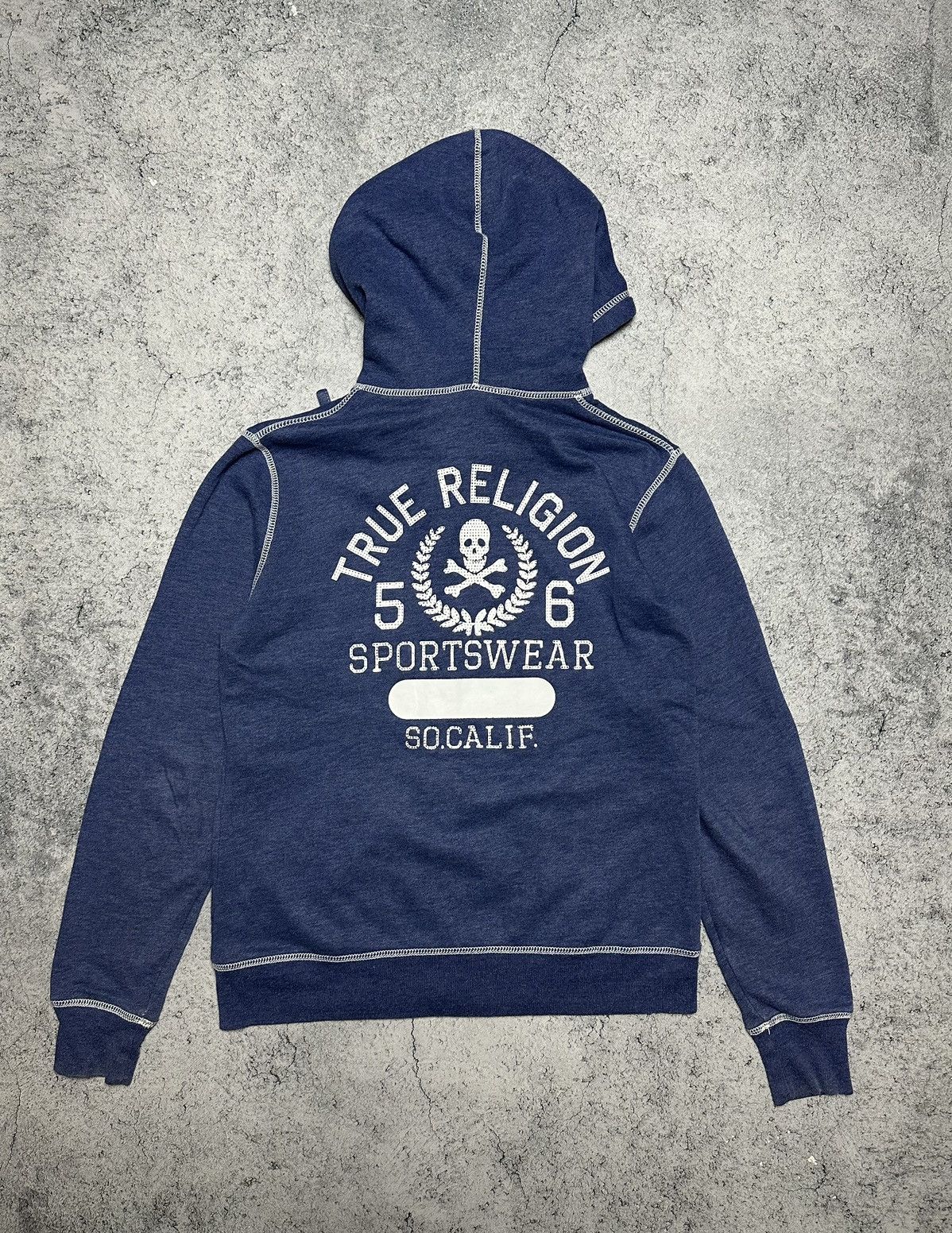 True Religion True Religion Big Logo Rhinestones Zip Hoodie Size L / US 10 / IT 46 - 2 Thumbnail