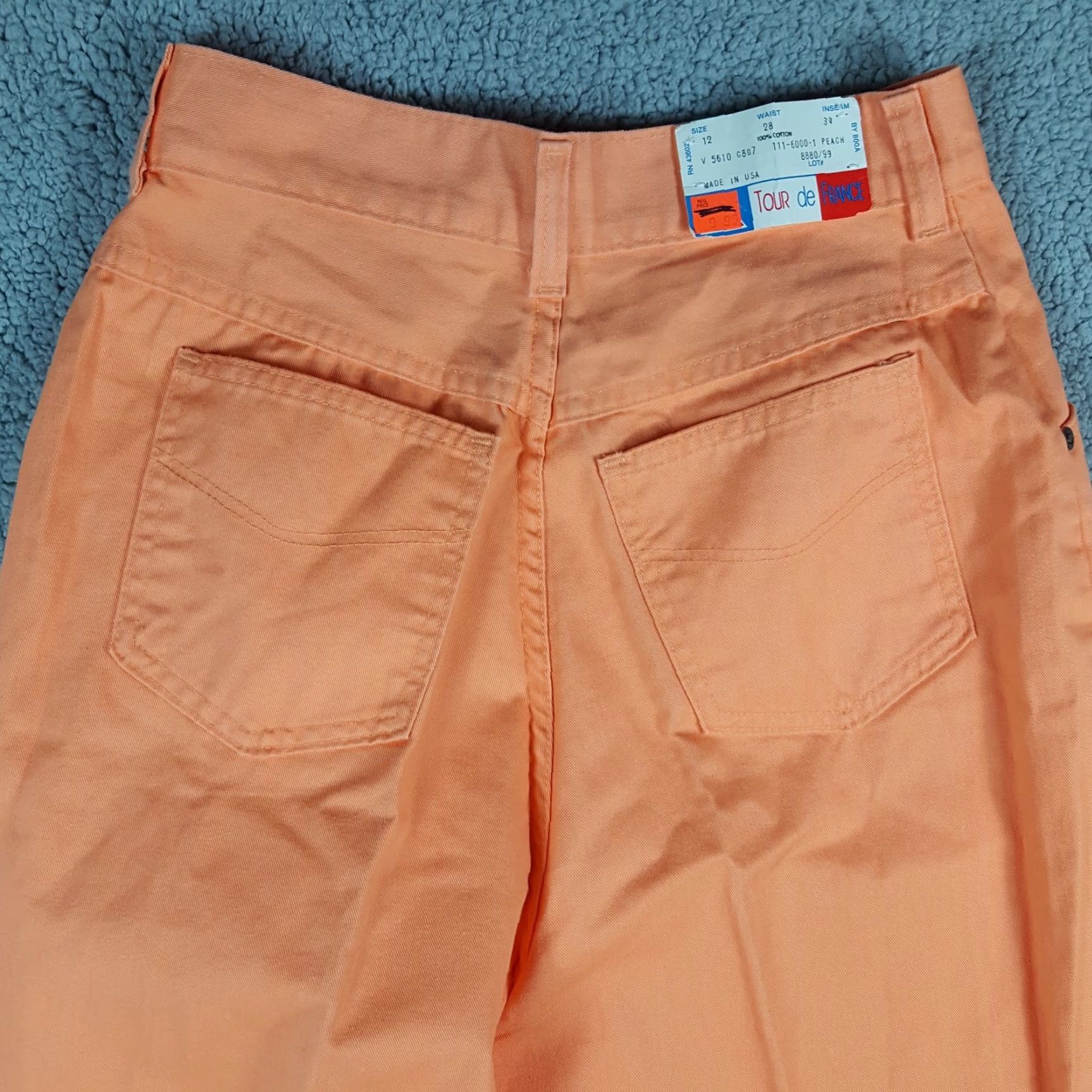 Vintage VINTAGE Tour De France 90s Peach High Waist Straight Leg Dress Pants Women's Size 12 Tall Orange Size 34" / US 12 / IT 48 - 6 Thumbnail