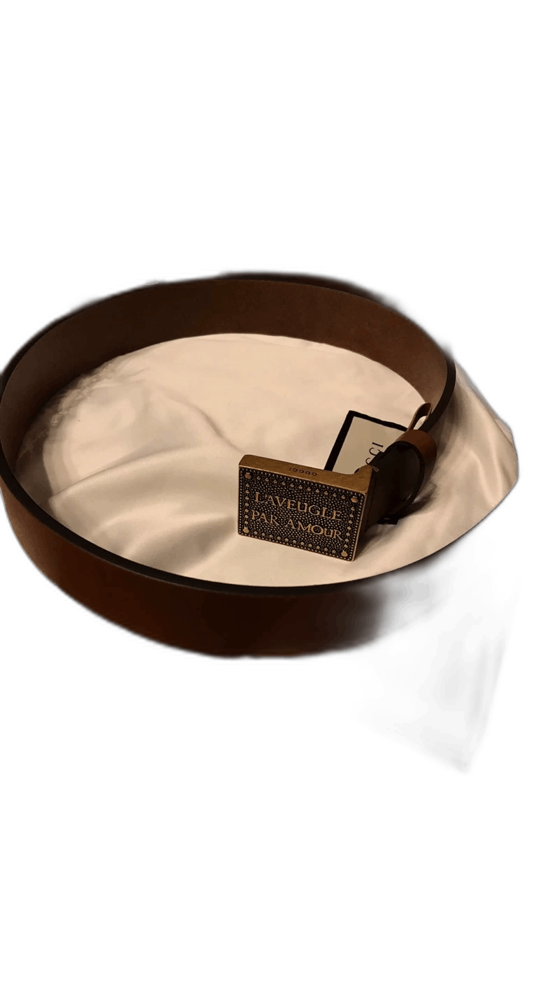 Gucci Gucci Belt with Bronze Metal Buckle Size ONE SIZE - 1 Thumbnail
