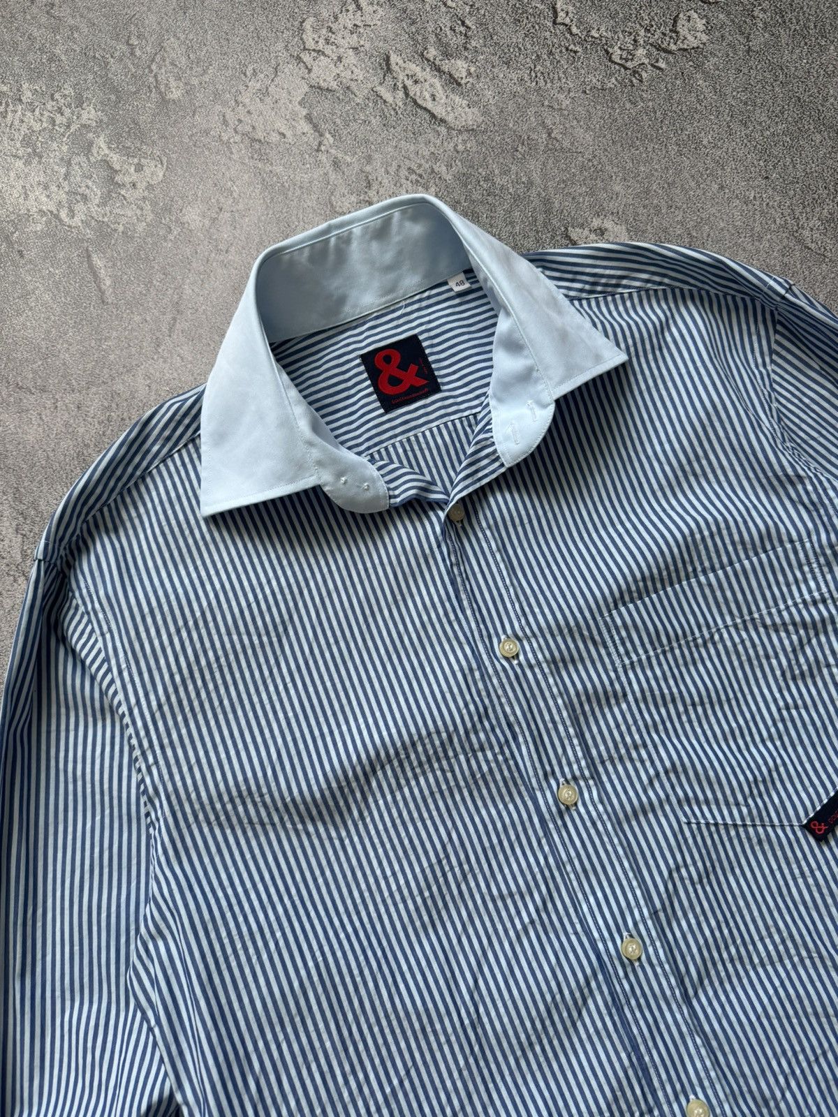 Dolce & Gabbana × Vintage Dolce & Gabbana M striped shirt button up polo long sleeve Size US M / EU 48-50 / 2 - 2 Thumbnail