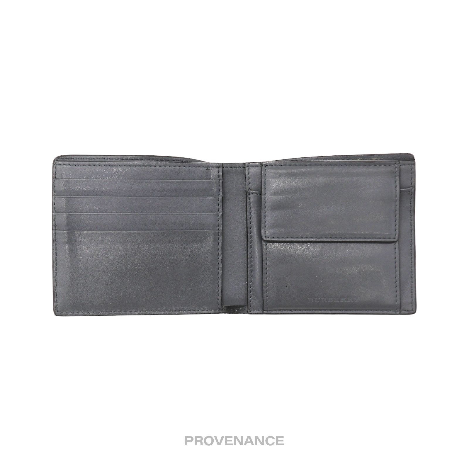 Burberry 🔴 Burberry Bifold Wallet - Micro Nova Check Grey Leather Size ONE SIZE - 6 Thumbnail