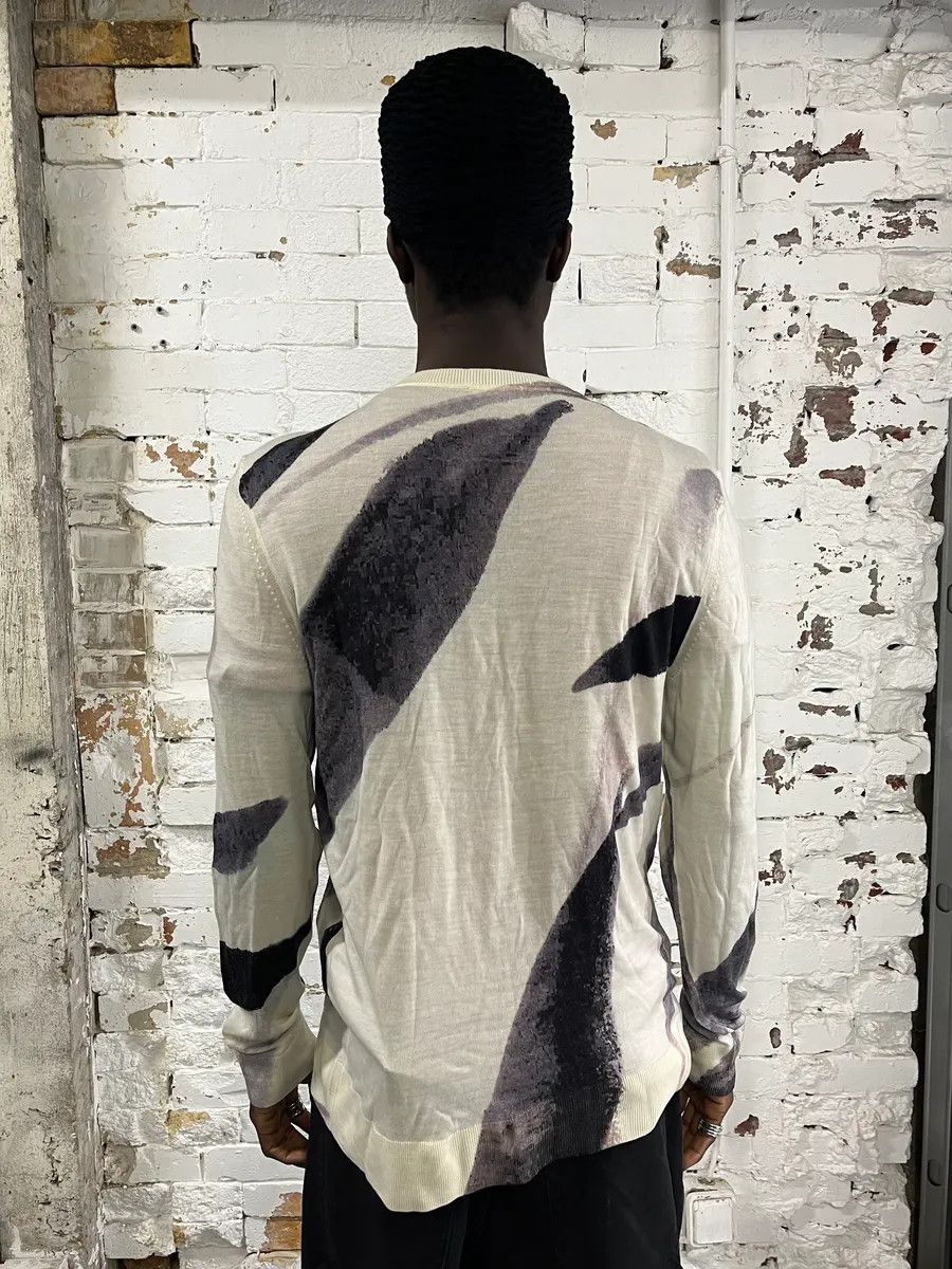 Emporio Armani AW2023 Emporio Armani Ink Leaves White & Grey Sweater Size US M / EU 48-50 / 2 - 2 Thumbnail