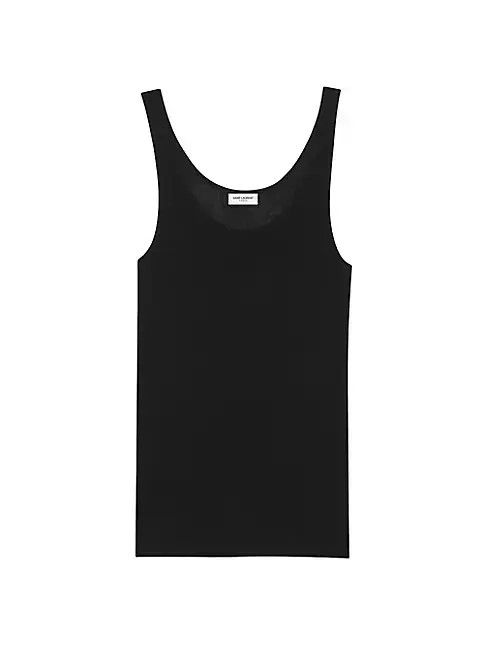 Saint Laurent Paris o1bcso1str1124 Tank Top In Ribbed Jersey in Black Size US L / EU 52-54 / 3 - 1 Preview
