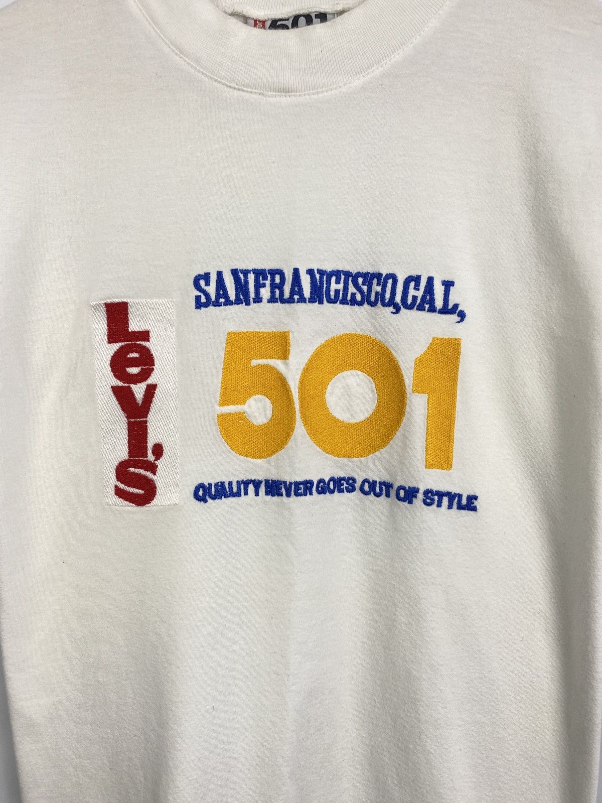 Levi's 🇺🇸Vintage 90s Levi’s 501 San Francisco Rare Retro T-Shirt Size US L / EU 52-54 / 3 - 4 Thumbnail