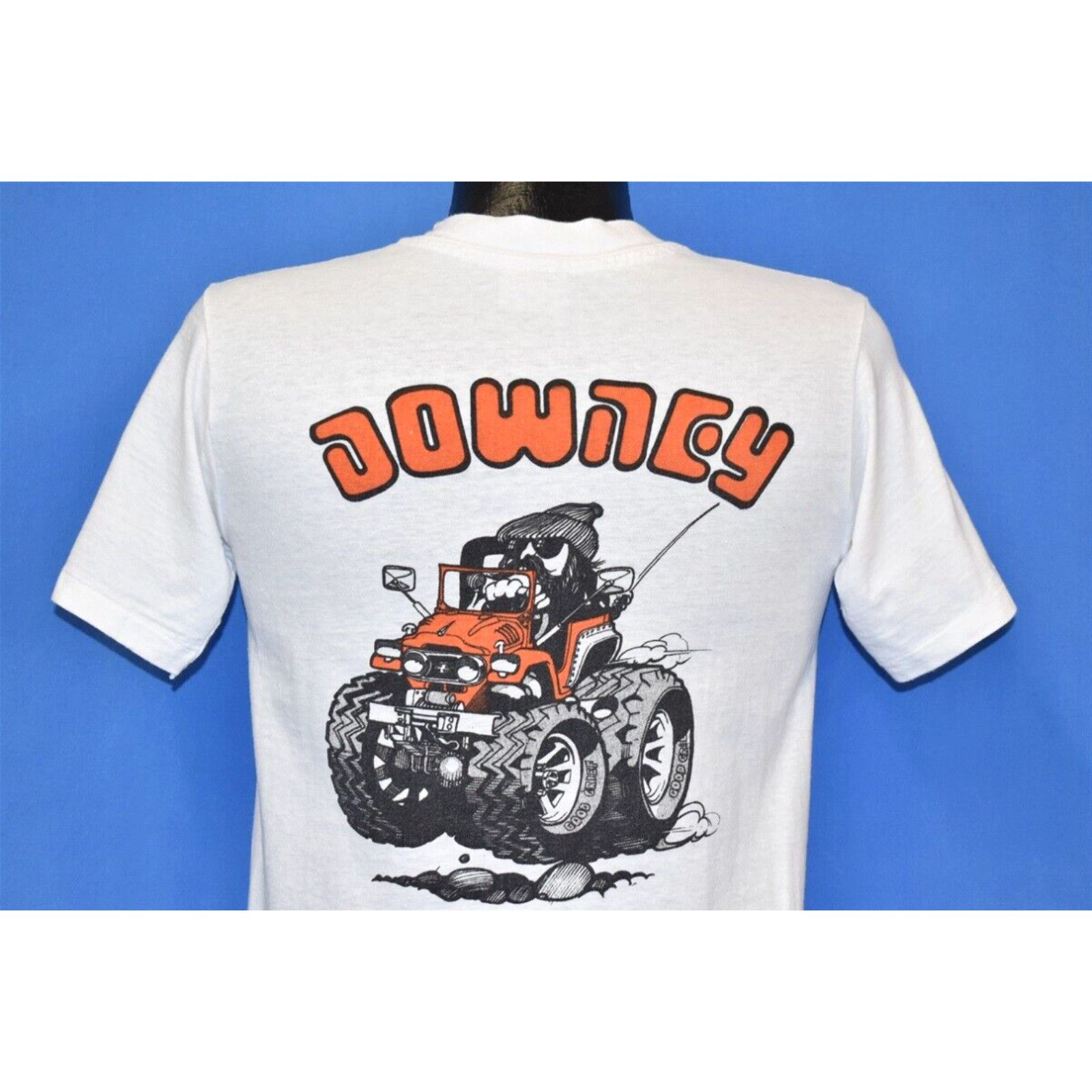 image of Hanes VTG 70's Downey Jeep Dune Buggy Monster Off Road Racing Logo Good Grief T-Shirt S in White (S