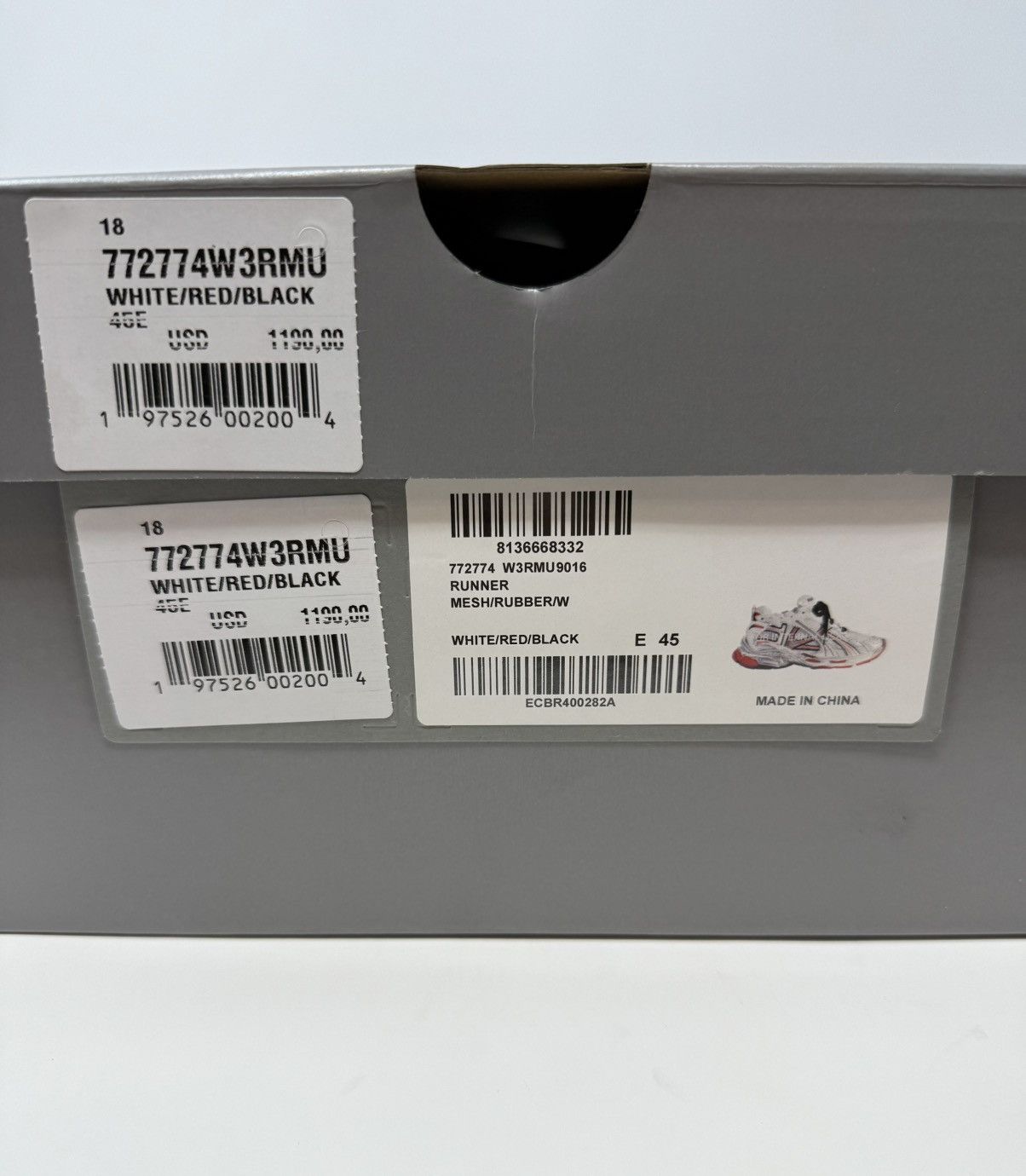 Balenciaga Balenciaga Runner Sneaker White/Red/Black New Season Size US 12 / EU 45 - 9 Thumbnail
