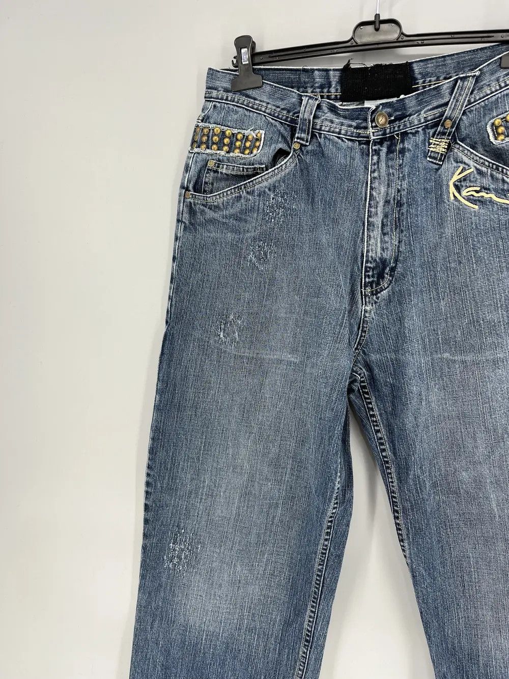 Karl Kani Vintage Karl Kani Baggy Rap Jeans Rivet Stud Big Logo Size34 Size US 34 / EU 50 - 6 Thumbnail