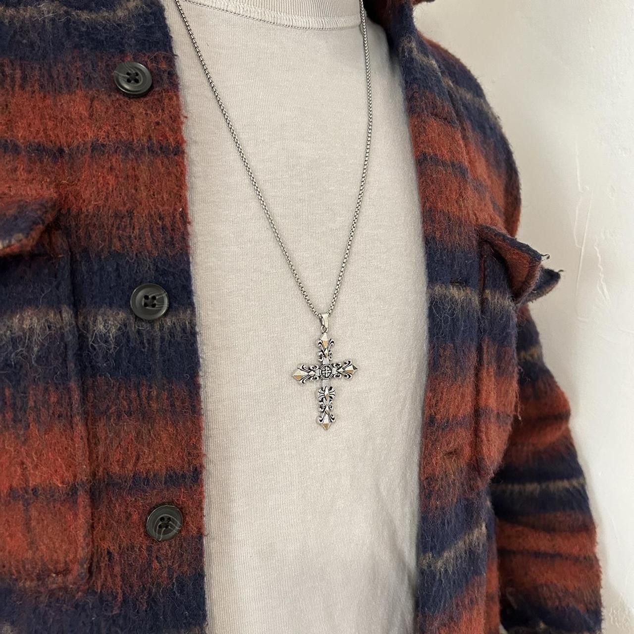 Japanese Brand × Vintage Y2K 2000s Silver Punk Skater Cross-chain Size ONE SIZE - 7 Thumbnail