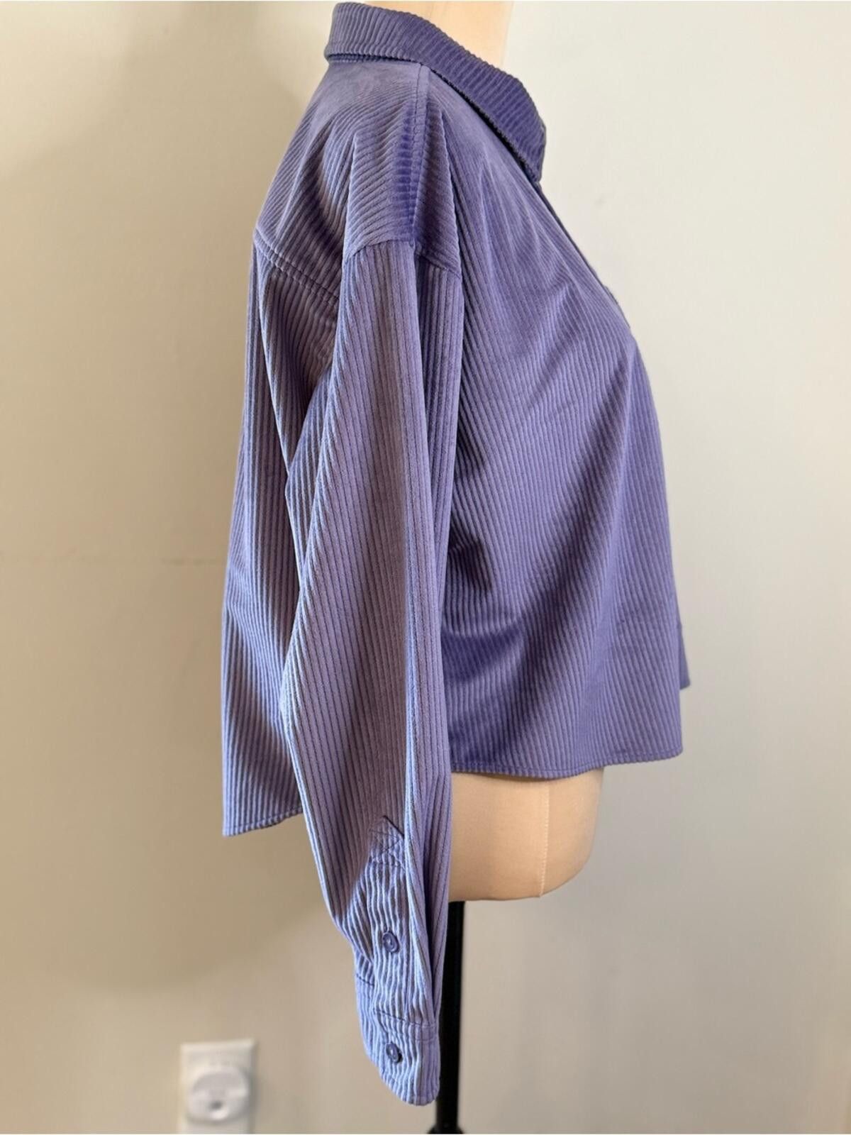 Other True Craft purple cropped corduroy jacket button up SZ M Size M / US 6-8 / IT 42-44 - 2 Thumbnail