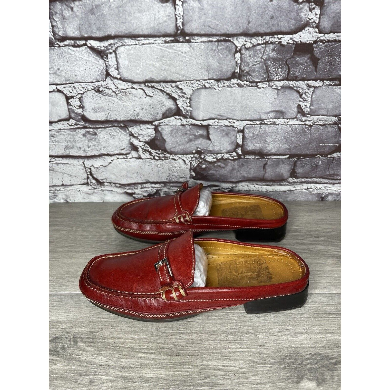 Cole Haan Cole Haan Country Red Leather Strap Mules Shoes Women Sz 6.5 Size US 6.5 / IT 36.5 - 7 Thumbnail