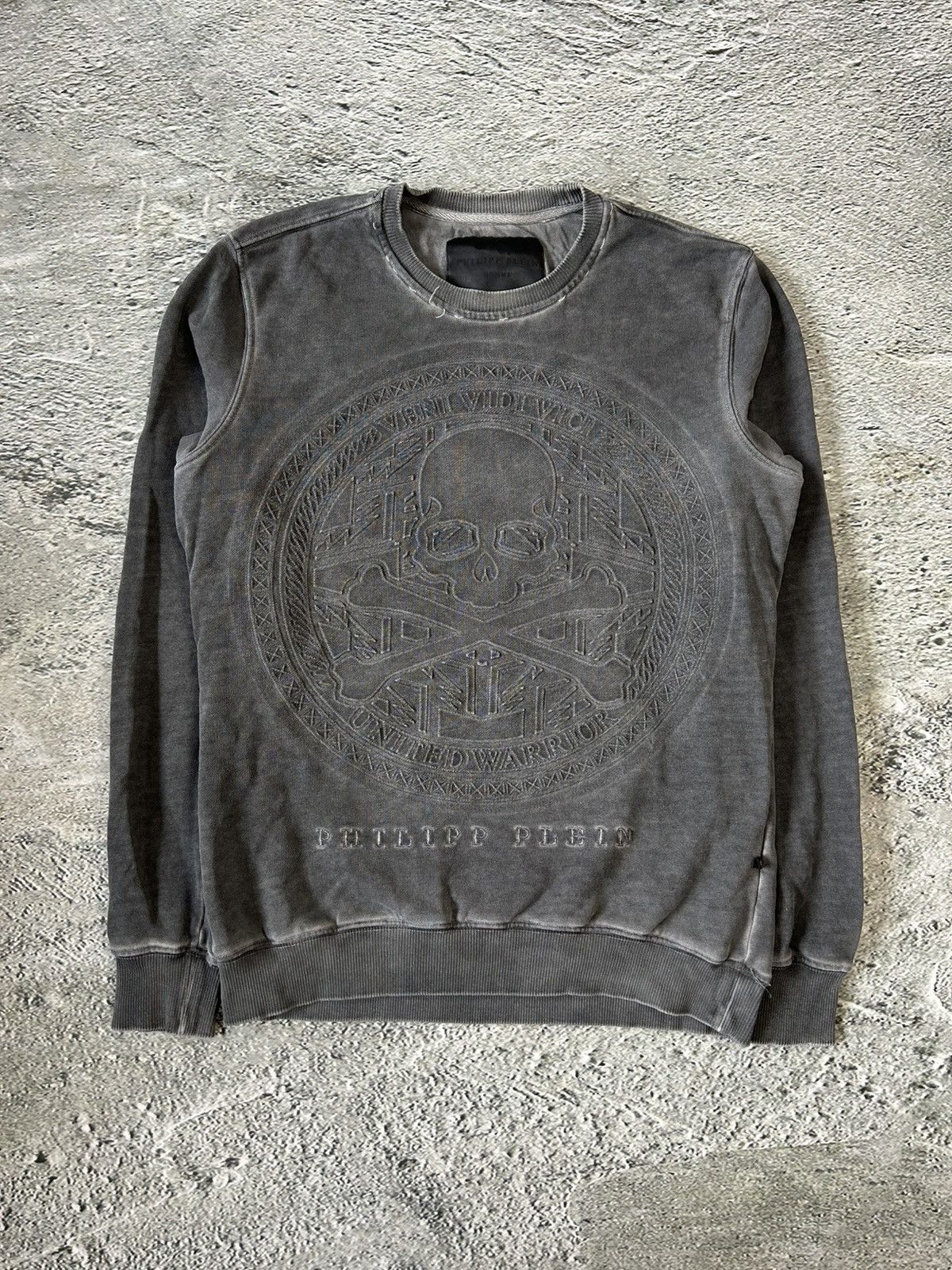Designer Philipp Plein Skull sweatshirt grey crewneck Size US L / EU 52-54 / 3 - 1 Thumbnail