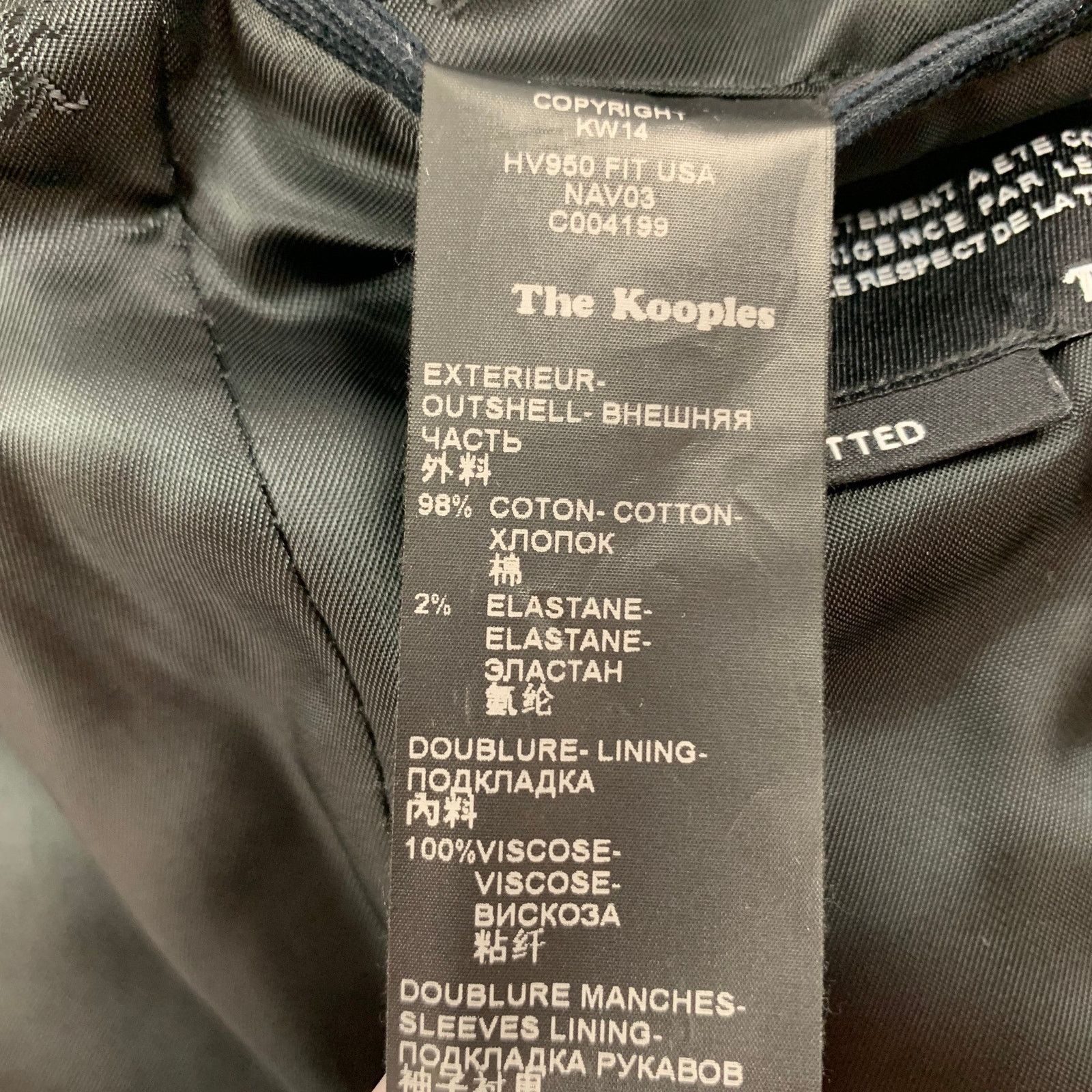 The Kooples THE KOOPLES Size 34 Navy Corduroy Cotton Sport Coat Size 34R - 5 Thumbnail