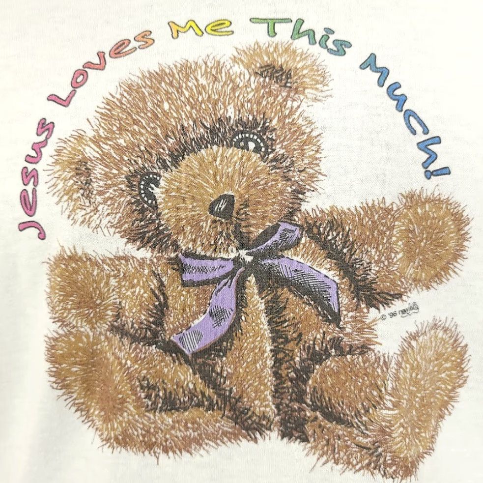 Fruit Of The Loom VINTAGE Fruit of the Loom Christian T Shirt Mens Small White 90s Jesus Loves Me Made In USA Size US S / EU 44-46 / 1 - 3 Thumbnail