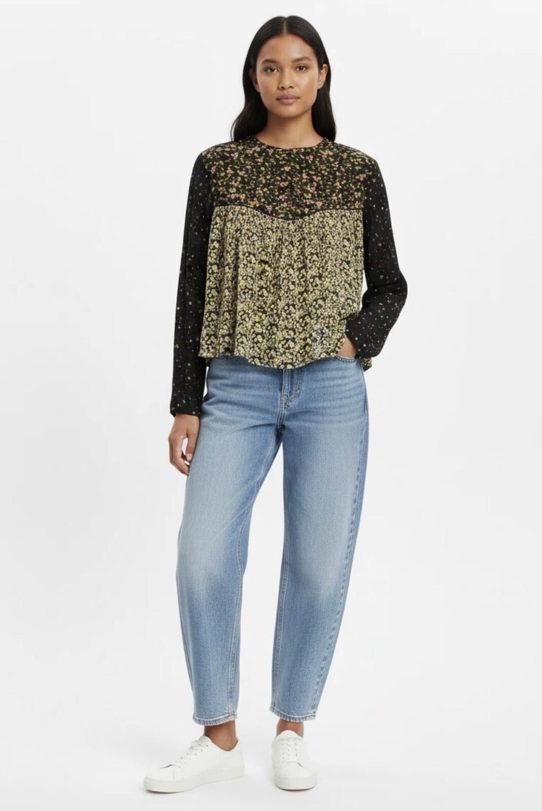 Zara Zara Trafaluc Floral Bohemian Cropped Cottage CoreTop Blouse Size L / US 10 / IT 46 - 1 Thumbnail