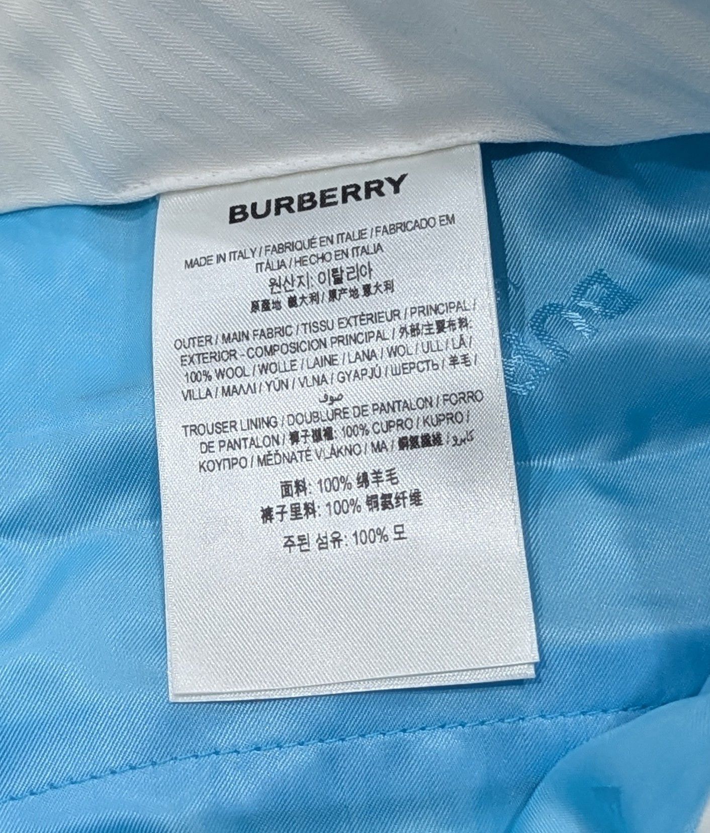 Burberry Burberry Tailored Wool Trousers Pants Bright Opal 52 US 36 Size US 36 / EU 52 - 7 Thumbnail