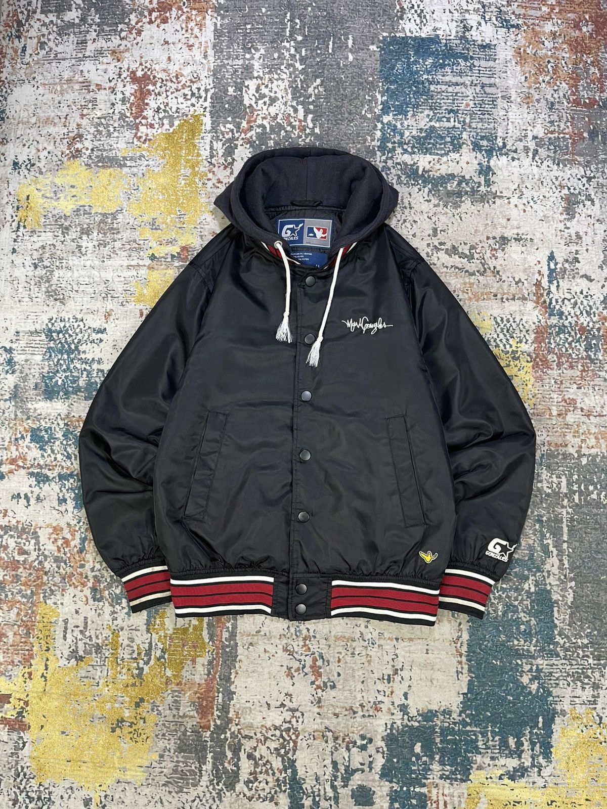 Japanese Brand Mark Gonzales NFL Starter Parody Hooded Bomber Jacket Size US S / EU 44-46 / 1 - 1 Thumbnail