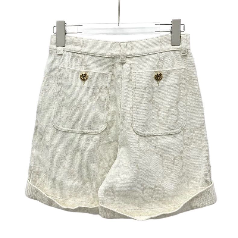 Gucci Gucci Beige logo printed full printed cotton casual shorts Size 26" / US 2 / IT 38 - 2 Thumbnail