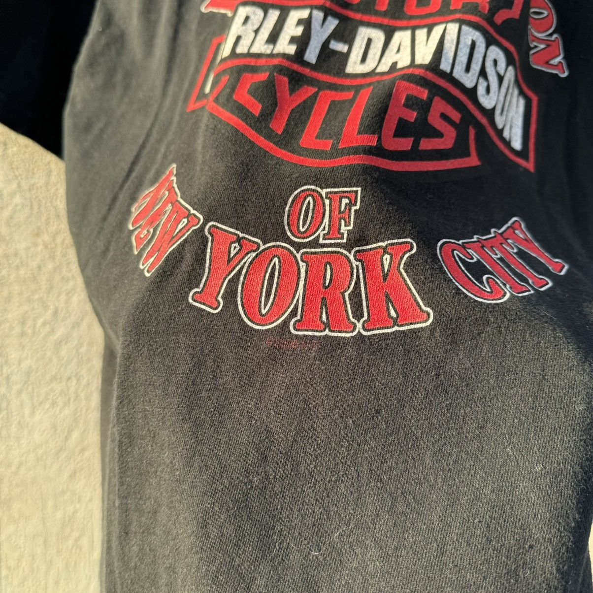 Harley Davidson × Vintage Vintage 2004 Harley Davidson New York Washed Black Tee Size US L / EU 52-54 / 3 - 4 Thumbnail