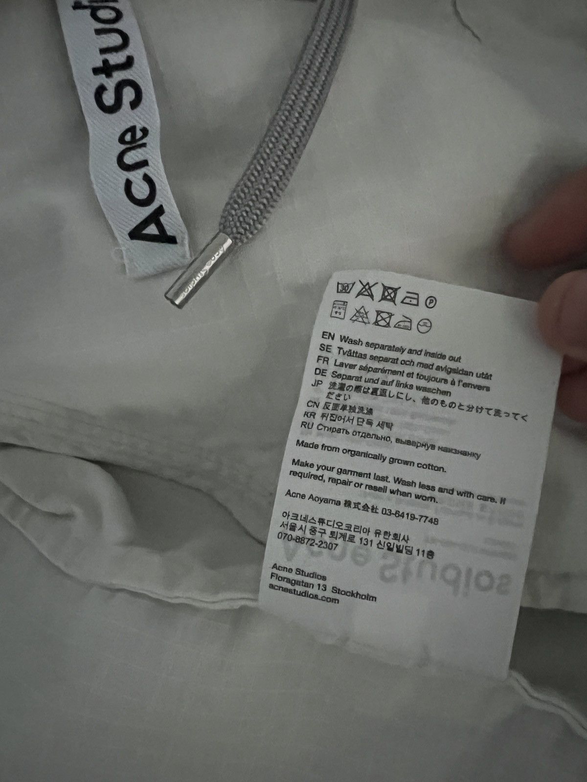 Acne Studios Acne Studios White Funnel Neck Jacket Size US L / EU 52-54 / 3 - 4 Thumbnail