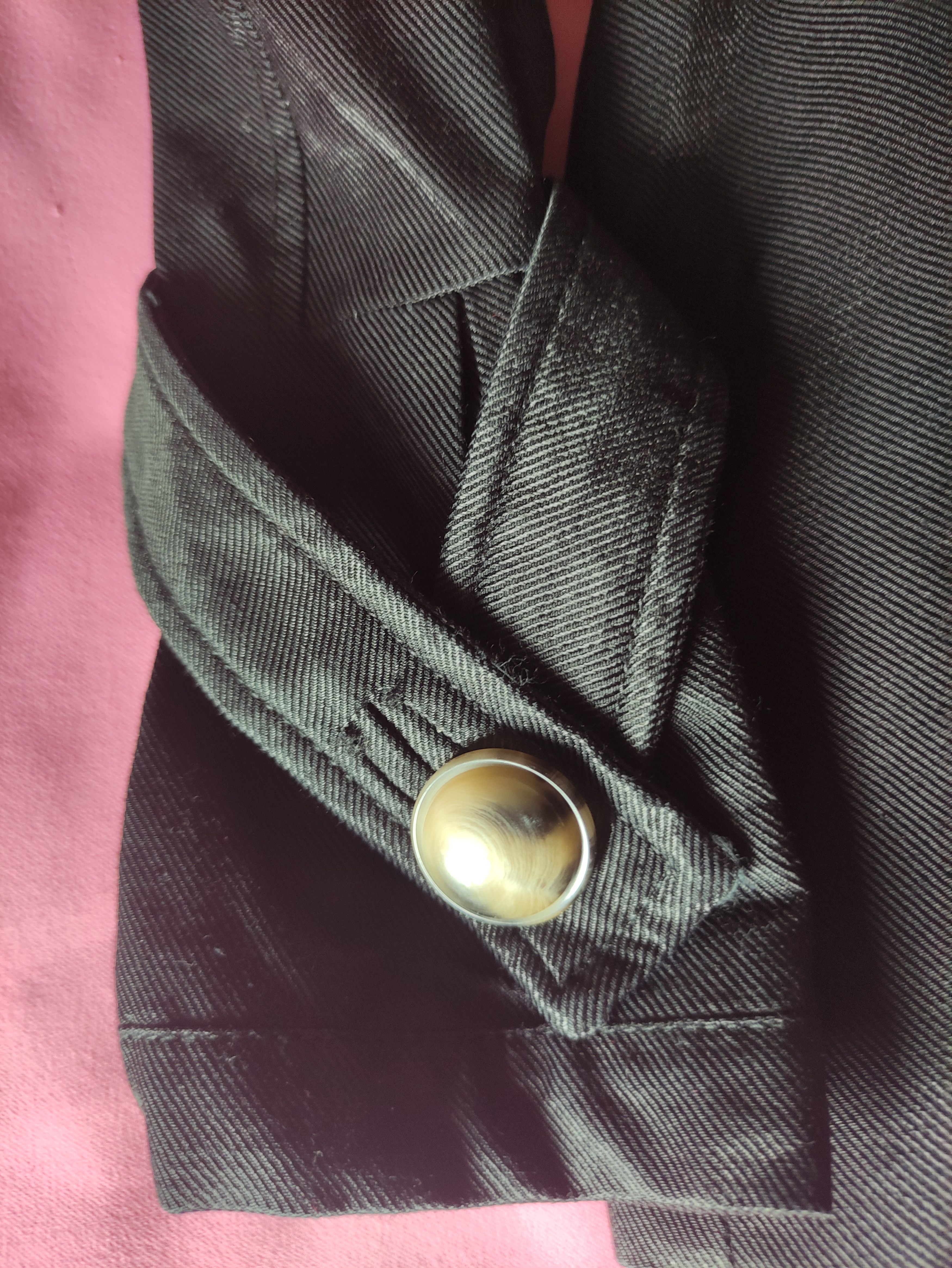 Designer × Vintage Vintage Gothic Formula Joven Black Cotton Trenchcoat Peacot Size M / US 6-8 / IT 42-44 - 7 Thumbnail