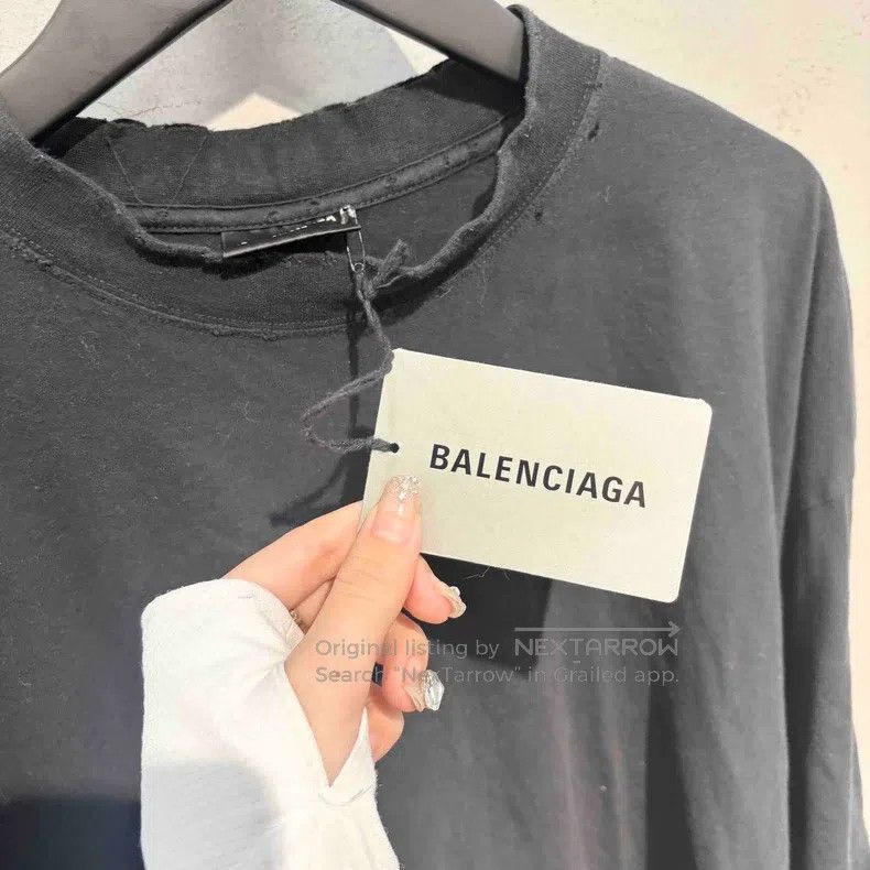Balenciaga Balenciaga Washed Distressed T-Shirt Size US S / EU 44-46 / 1 - 4 Thumbnail