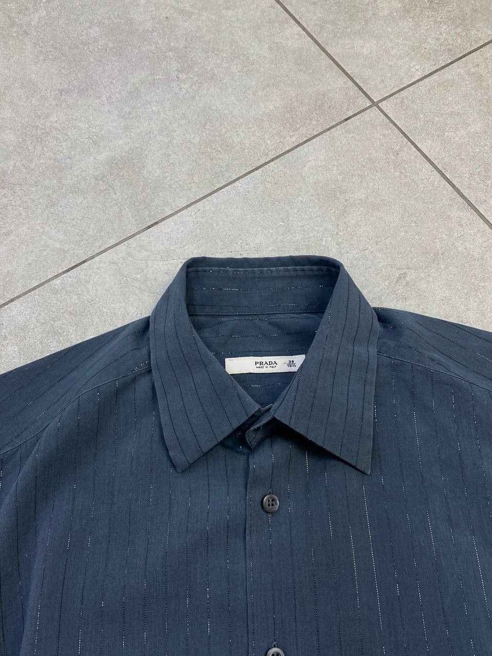 Prada Vintage Prada Glitter Striped Buttons Shirt Size US L / EU 52-54 / 3 - 12 Thumbnail