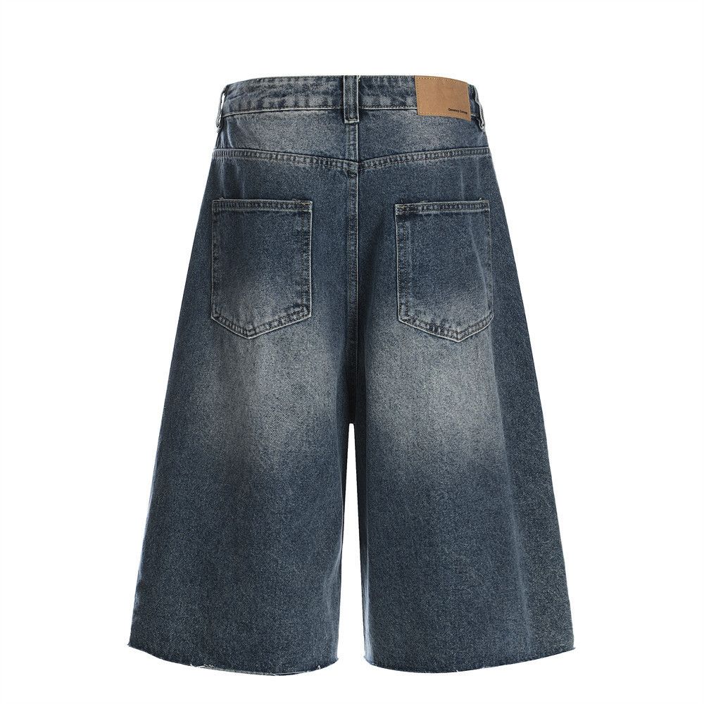 Japanese Brand × Jean Loose men's distressed beaded washed denim shorts y2k Size US 32 / EU 48 - 3 Thumbnail