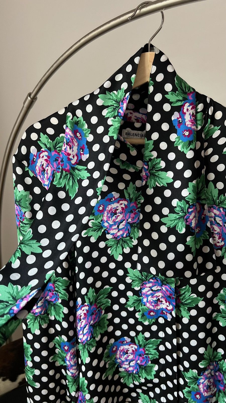 Balenciaga Balenciaga Flowers Polka Dot silk shirt Size XXS / US 00 / IT 34 - 3 Thumbnail