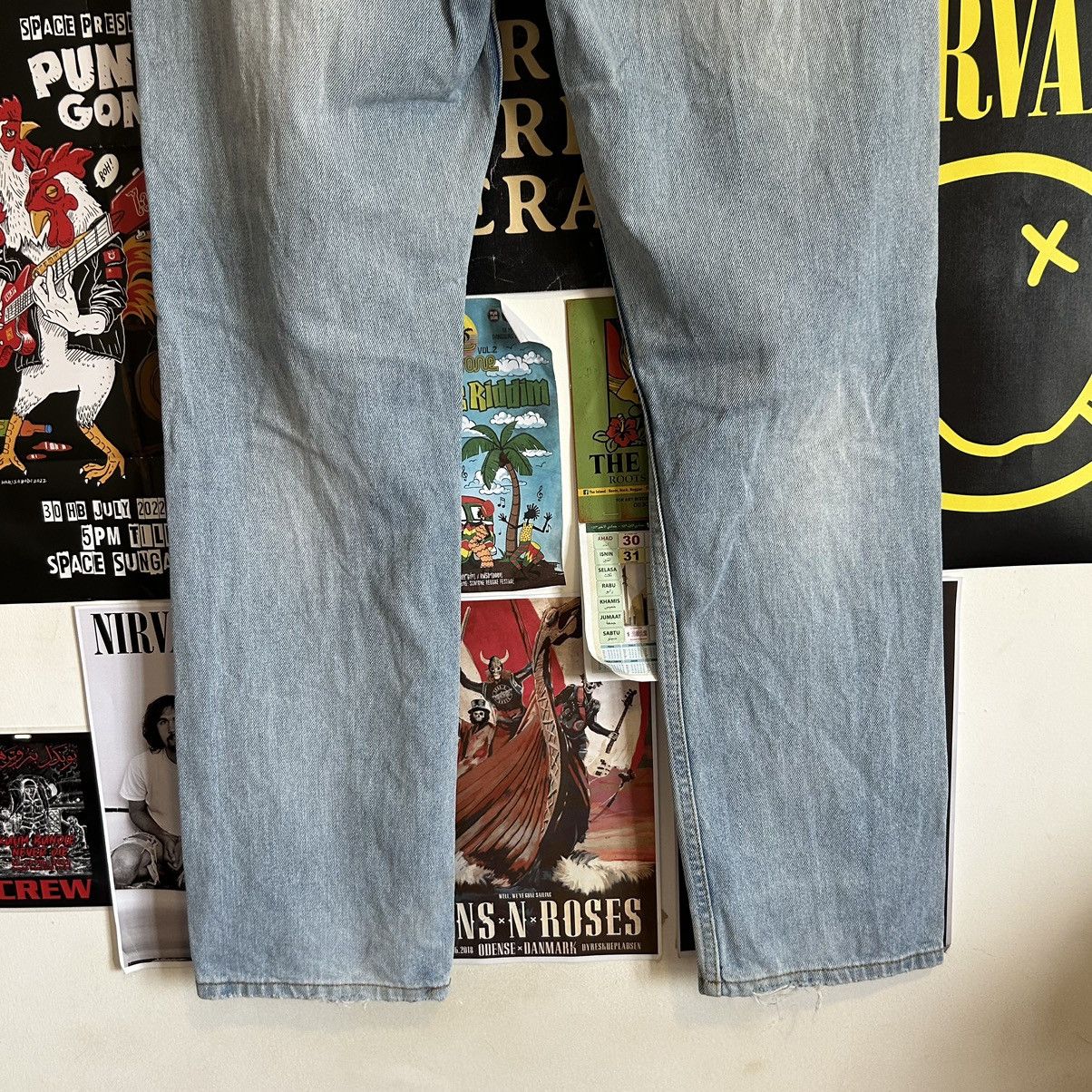 Vintage Vintage Örjan Andersson Blue Washed Distressed Denim Size US 35 - 10 Thumbnail