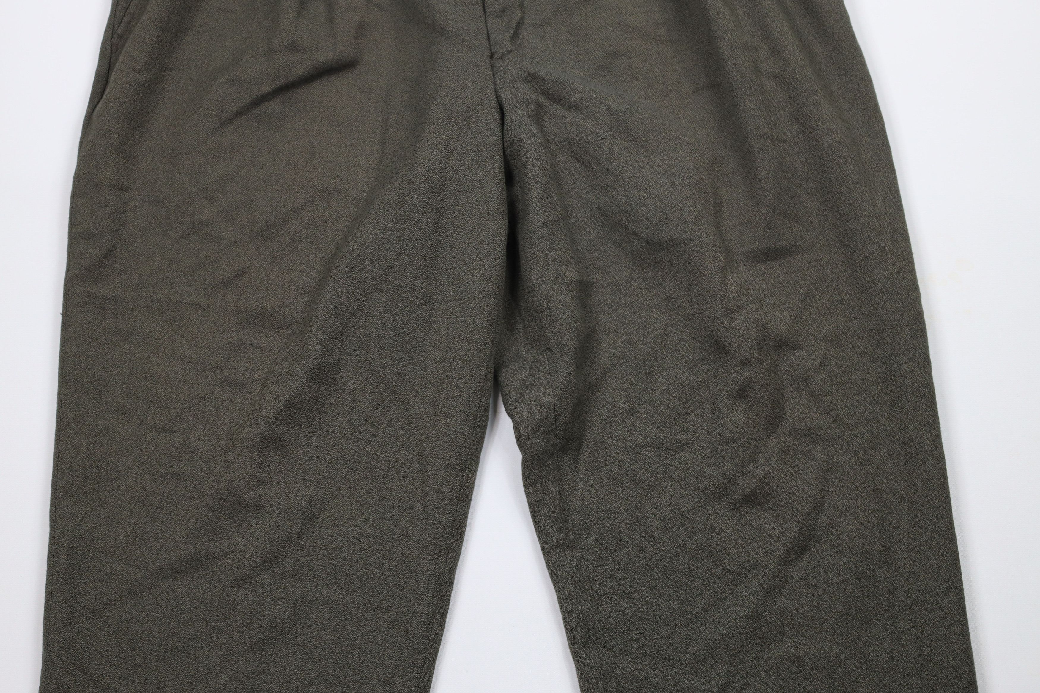 Vintage Vintage 90s Streetwear Wool Blend Wide Leg Chino Pants Green Size US 42 / EU 58 - 3 Thumbnail