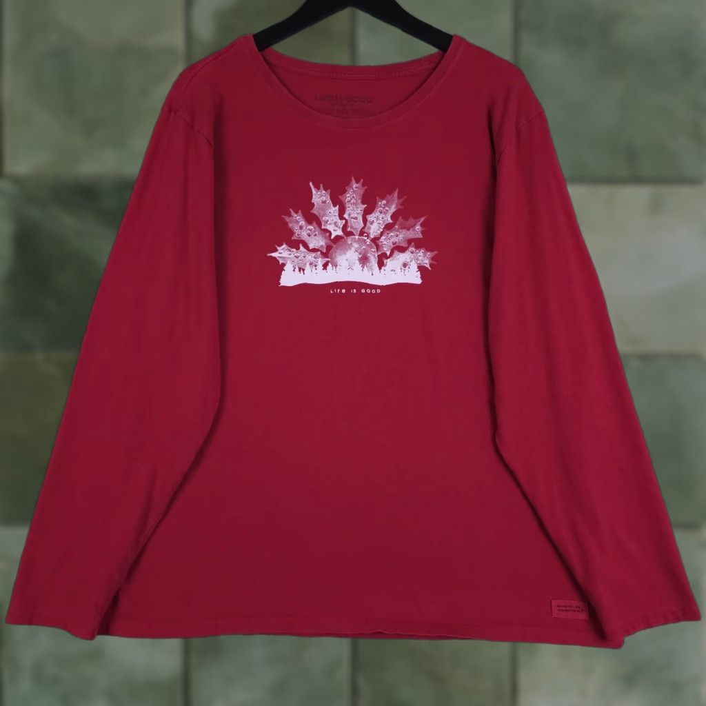 Life is Good Life is Good Shirt Womens 2XL Red Christmas Crusher Long Sleeve Holiday Winter Adult Womens Family Christmas Shirt Size XXL / US 16-18 / IT 52-54 - 1 Thumbnail