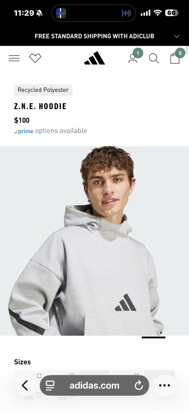 Adidas Adidas Z.N.E. HOODIE Size US L / EU 52-54 / 3 - 6 Thumbnail