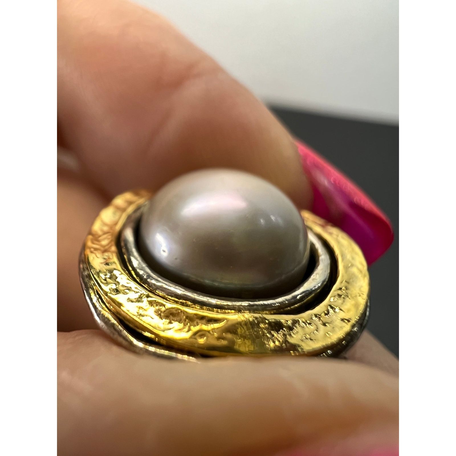 Other Silver Pearl With Gold Over 925 sterling silver Necklace Size ONE SIZE - 10 Thumbnail