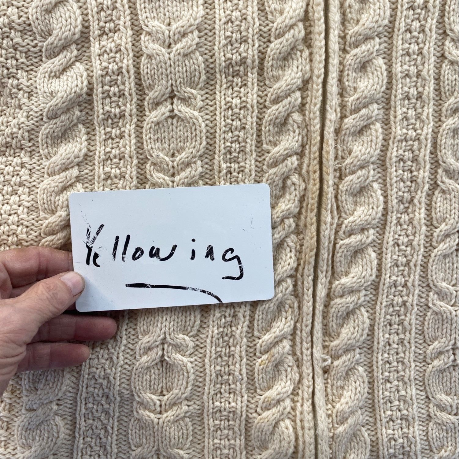 Aran Crafts Aran Crafts Women's Cardigan Sweater Medium Cream Cable Knit Size M / US 6-8 / IT 42-44 - 5 Thumbnail