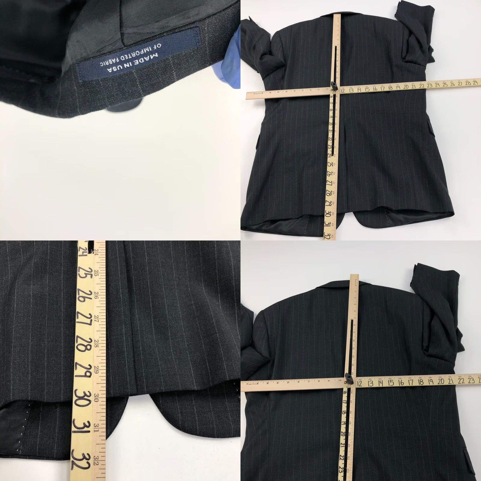 Hart Schaffner Marx Hart Schaffner Marx 100% Wool Two Button Sport Suit Coat Jacket Dark Gray Coat Men 43 Regular Notch Lapel Wool Suit Jacket Size 46R - 10 Thumbnail
