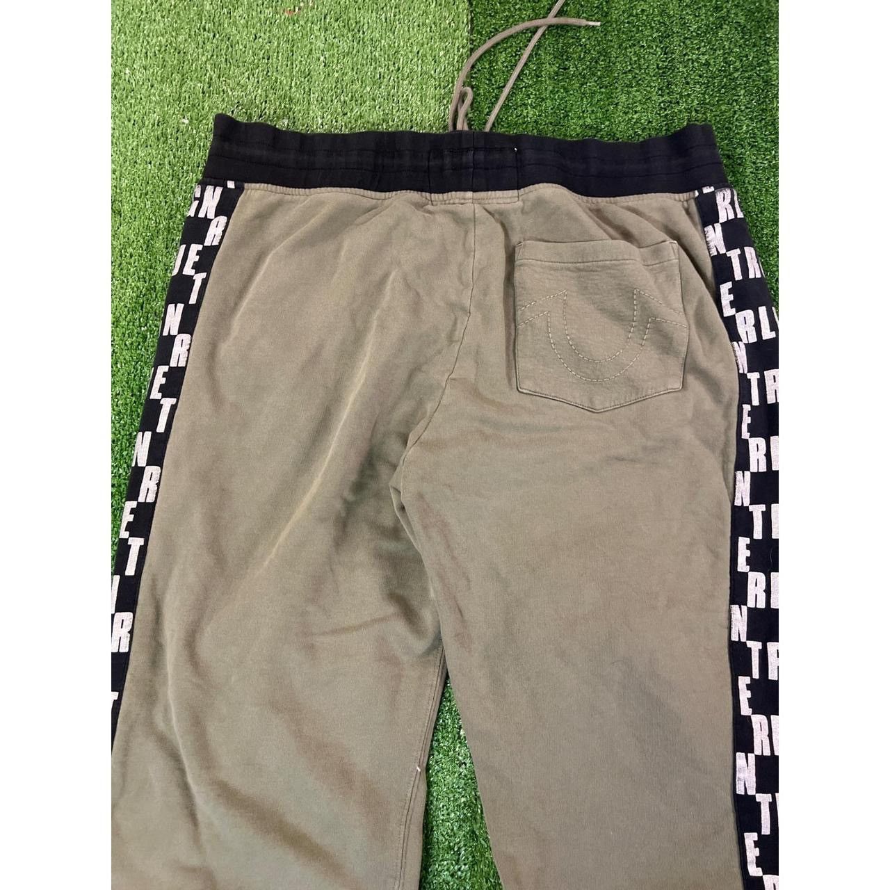 True Religion True Religion Mens 2XL Khaki Green Logo Side Stripe Joggers Size US 36 / EU 52 - 5 Thumbnail