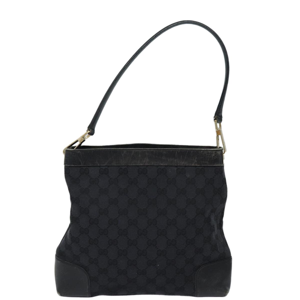 Gg Canvas Black Canvas Shoulder Bag (Pre-Owned)