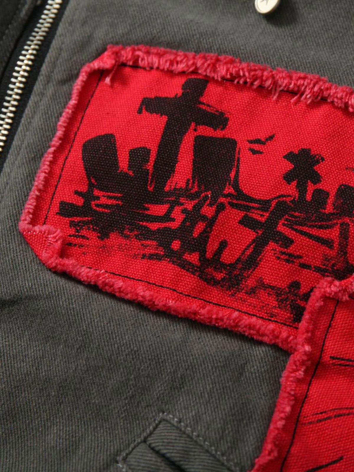 Vintage Patchwork Graphic Jacket with Embroidery - Unique Design Size US M / EU 48-50 / 2 - 9 Thumbnail