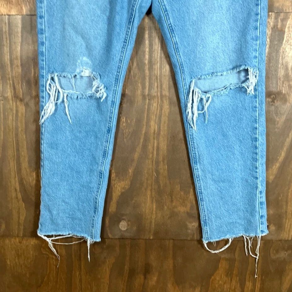 Missguided Missguided Jeans Blue Denim High Rise Straight Distressed 10 Women’s Regular 5-Pocket Design Size 24" / US 00 / IT 34 - 3 Thumbnail