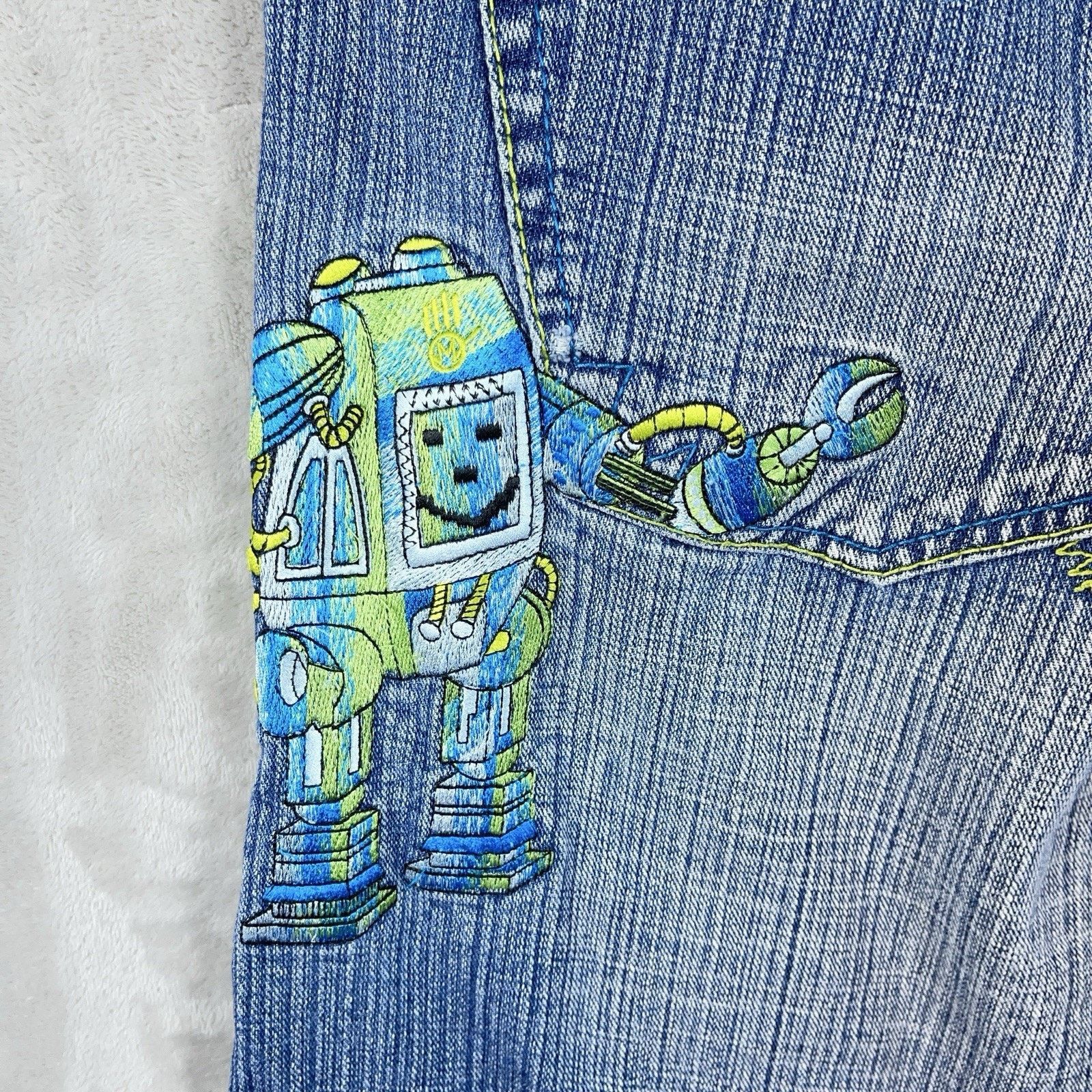 Other Y2K Miskeen Originals Baggy Robot Denim Shorts Mens 40 Size US 40 / EU 56 - 7 Thumbnail