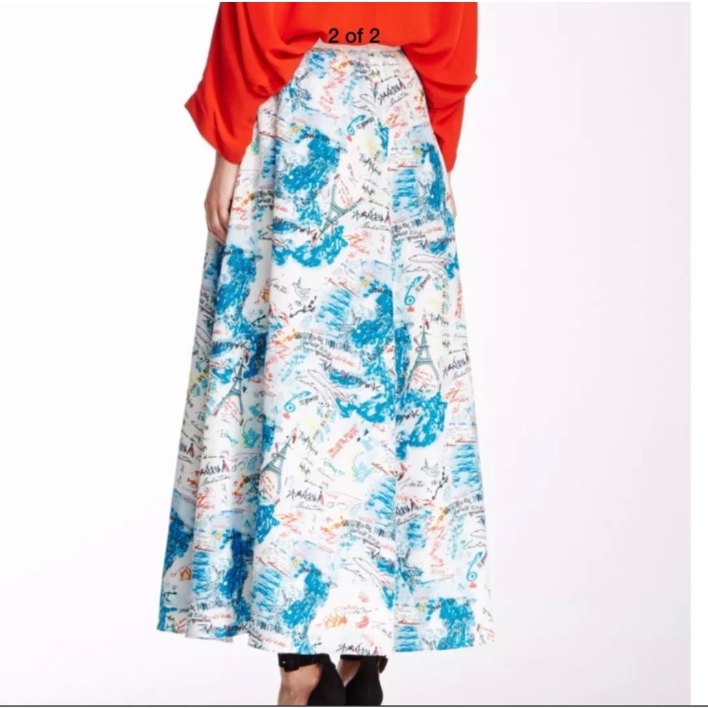Other NWT Catherine Malandrino Flash Maxi silk blend Skirt. Size 28" / US 6 / IT 42 - 2 Thumbnail