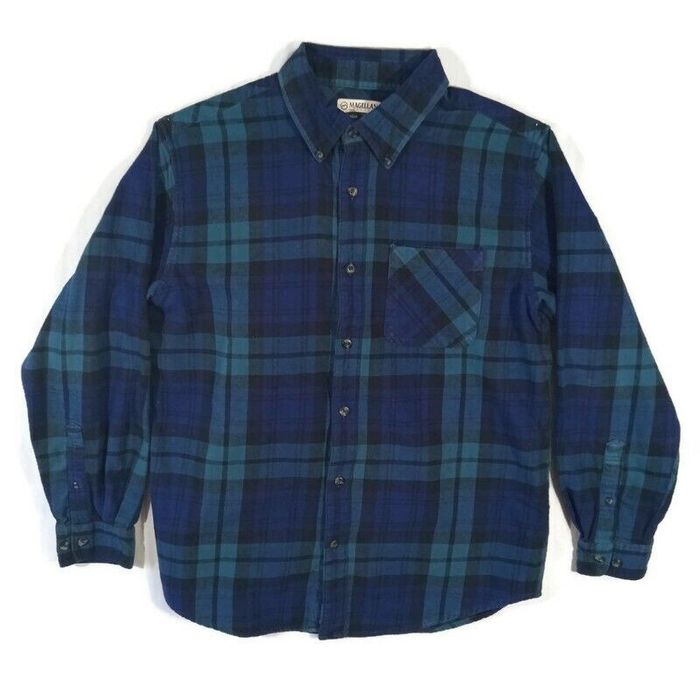 Vintage Magellan Canyon Creek Plaid Flannel Shirt Mens M Classic Fit LS ...