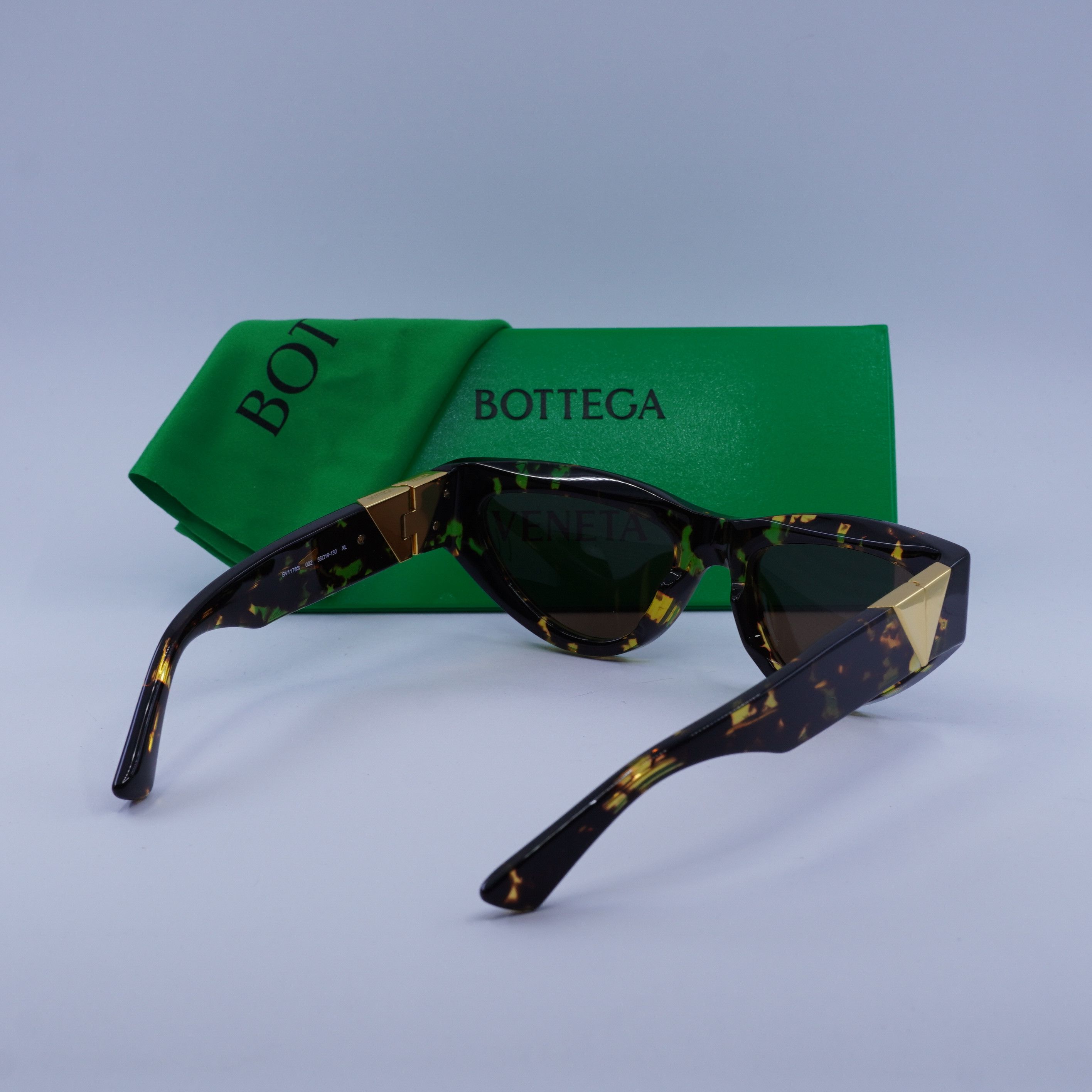 Bottega Veneta Bottega Veneta BV1176S 002 Sunglasses Havana Cat Eye Frame Size ONE SIZE - 11 Thumbnail