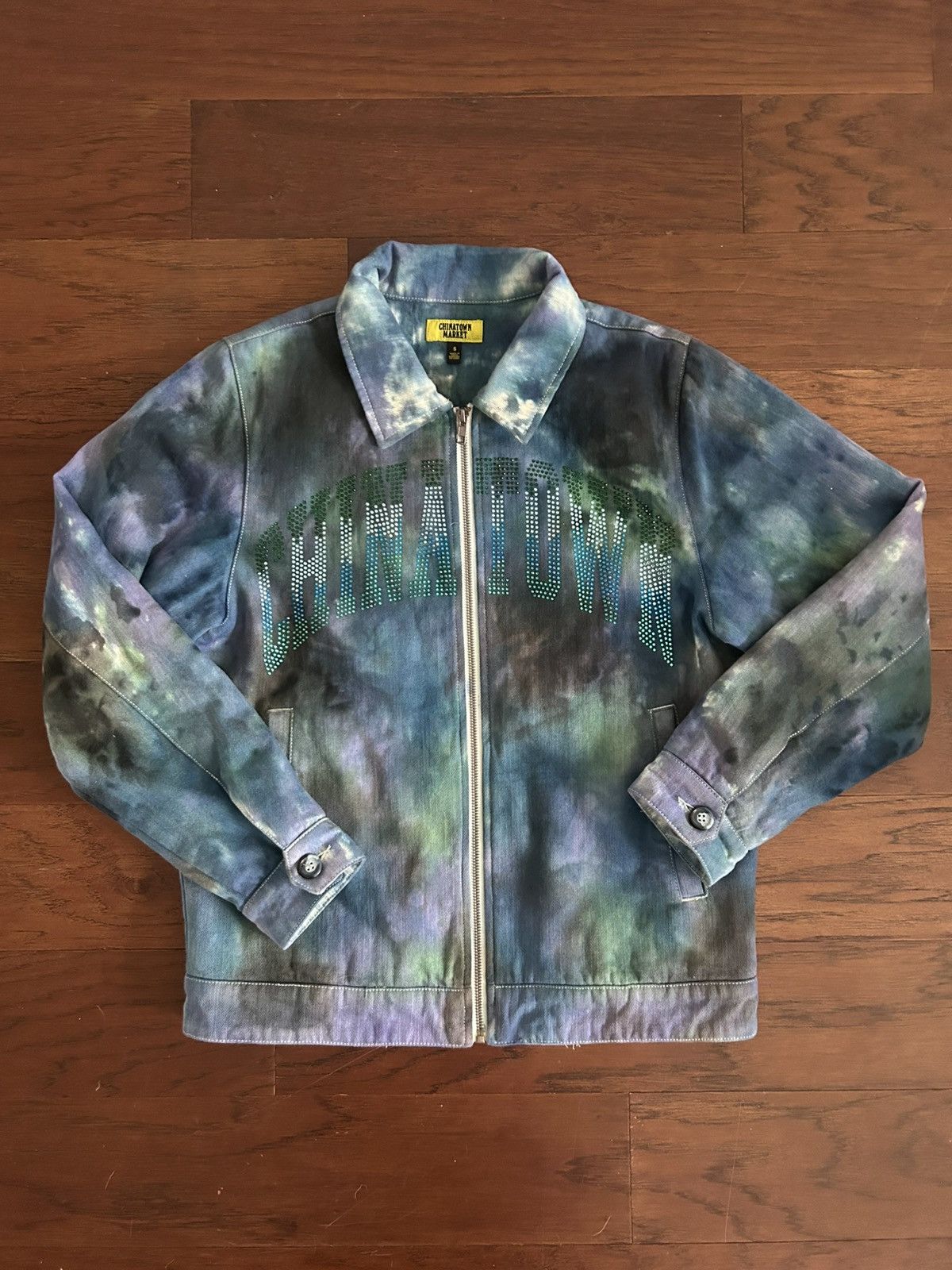Market Chinatown Market Blue Rhinestone Tie-Dye Jacket Size US S / EU 44-46 / 1 - 1 Thumbnail