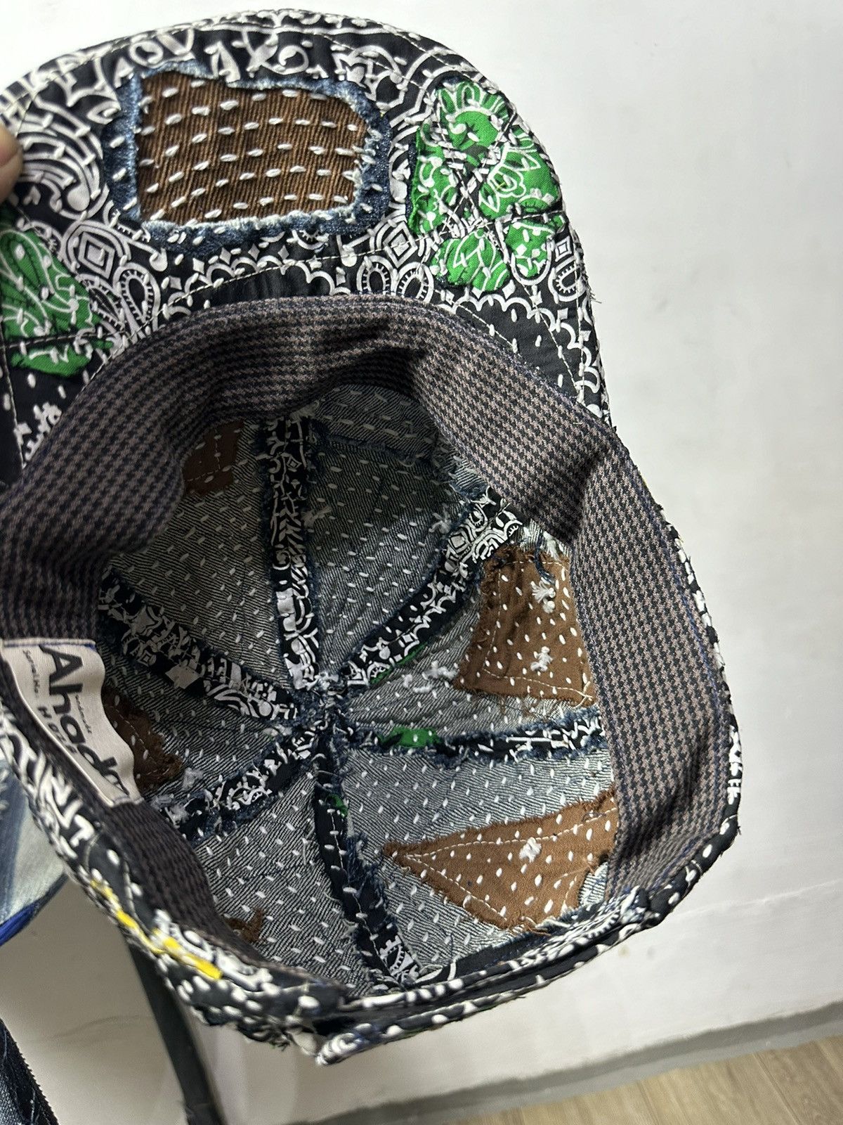 Art Comes First Custom Made Distressed Paisley Patchwork Boro hats Size ONE SIZE - 9 Thumbnail