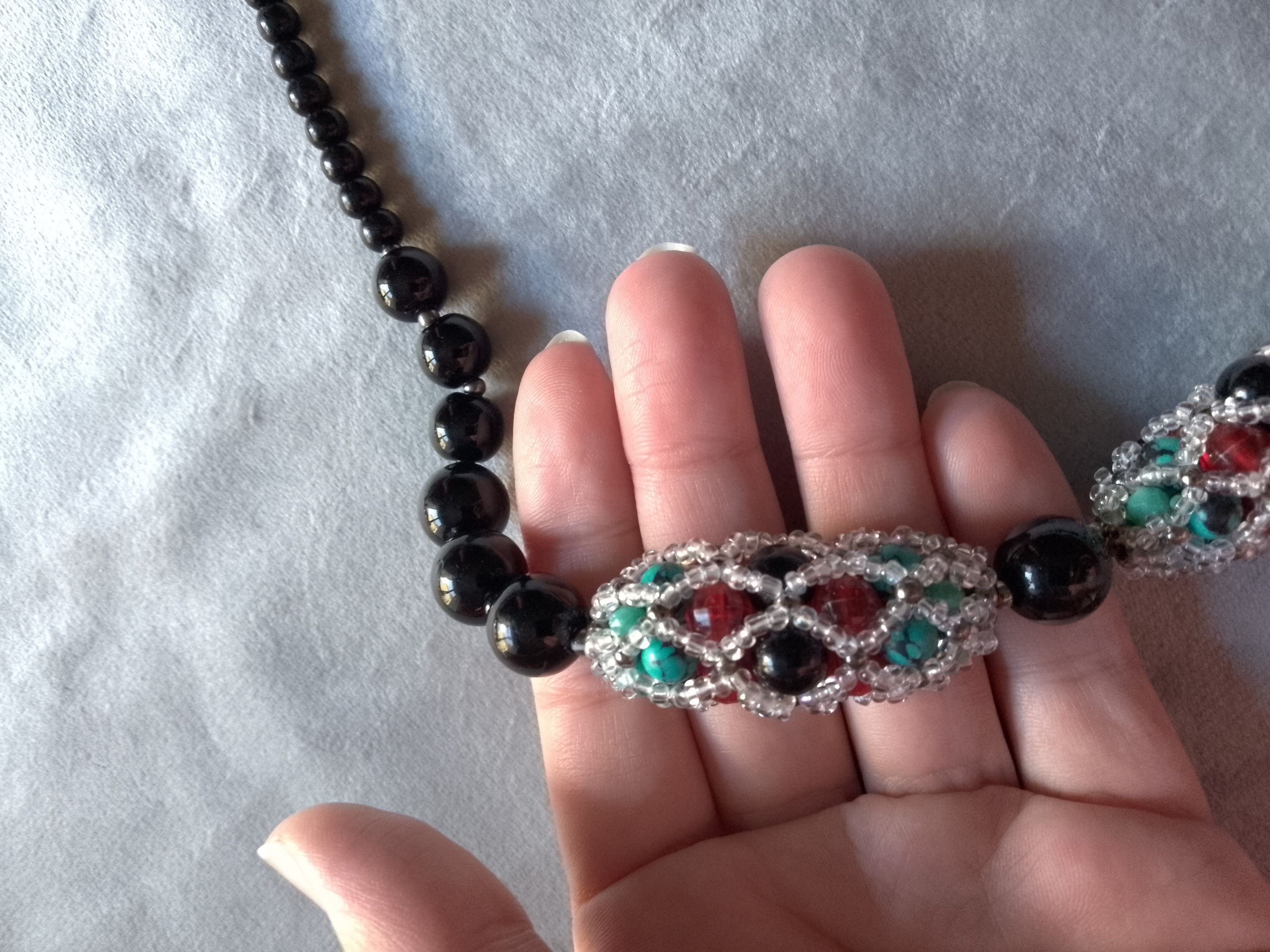 Handmade Necklace Vintage Black Pearls Tubular Classic Elegant Size ONE SIZE - 5 Thumbnail