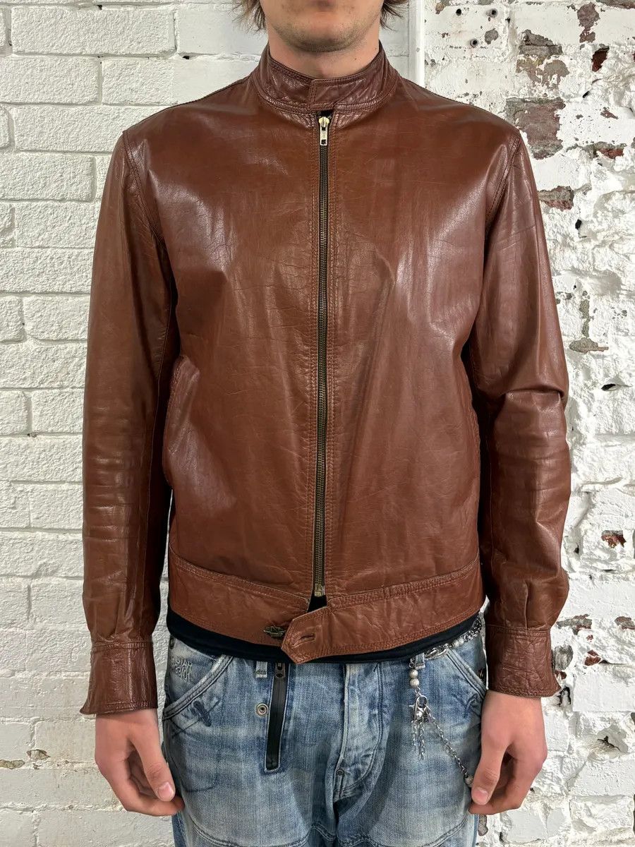 Roberto Cavalli AW2000 Roberto Cavalli Biker Red Bordeaux Leather Jacket Size US M / EU 48-50 / 2 - 2 Thumbnail