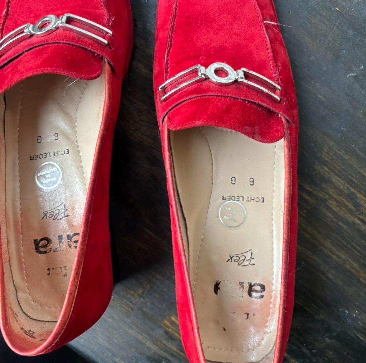 Vintage TRU VTG 70s RED SUEDE LOAFERS Size US 7.5 / IT 37.5 - 7 Thumbnail