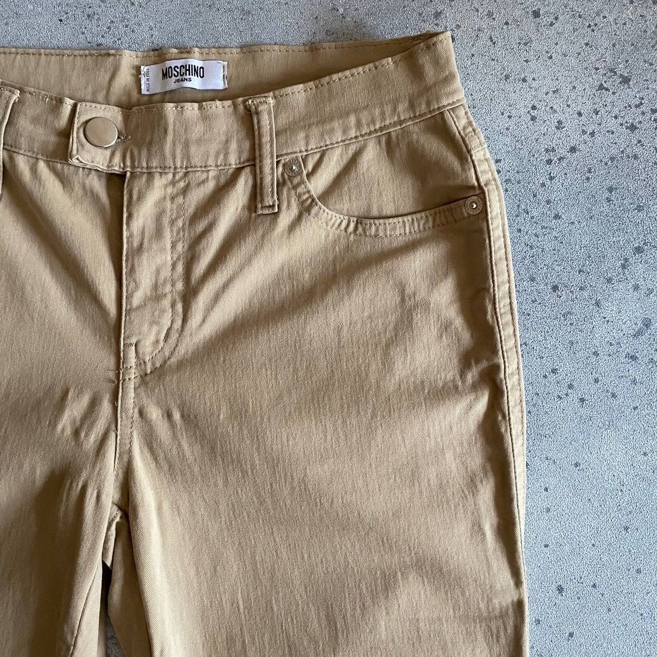 Moschino × Vintage Moschino Vintage Flared Beige Pants Jeans 90s Size 27" / US 4 / IT 40 - 7 Thumbnail